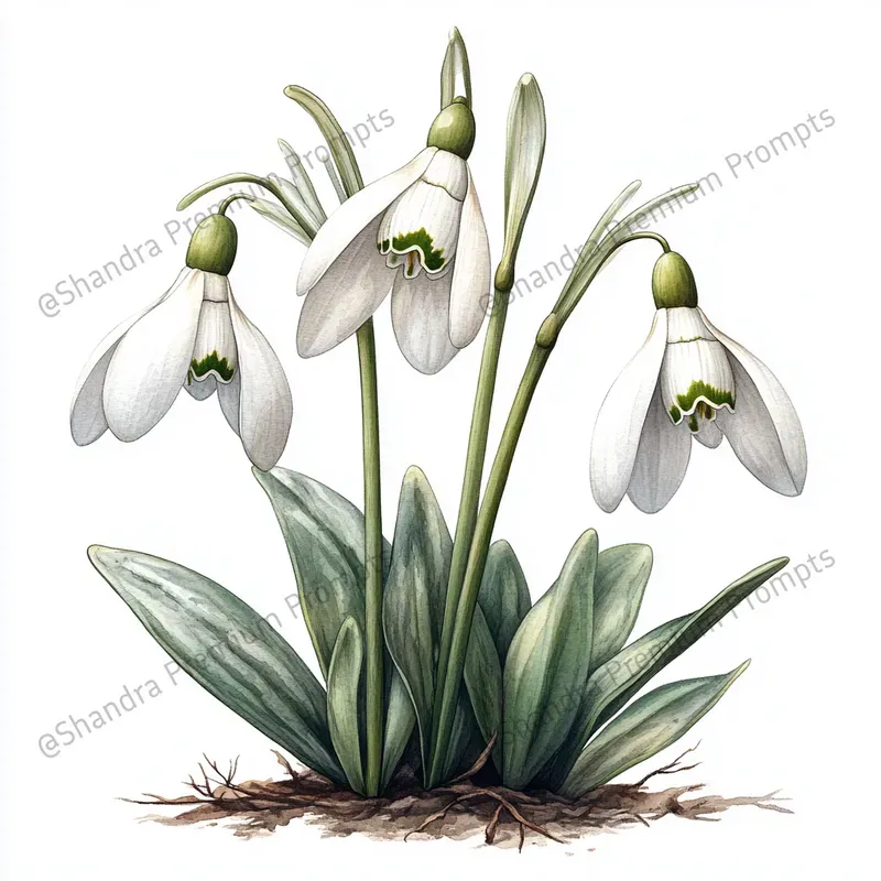 Realistic Spring Flowers In Watercolors