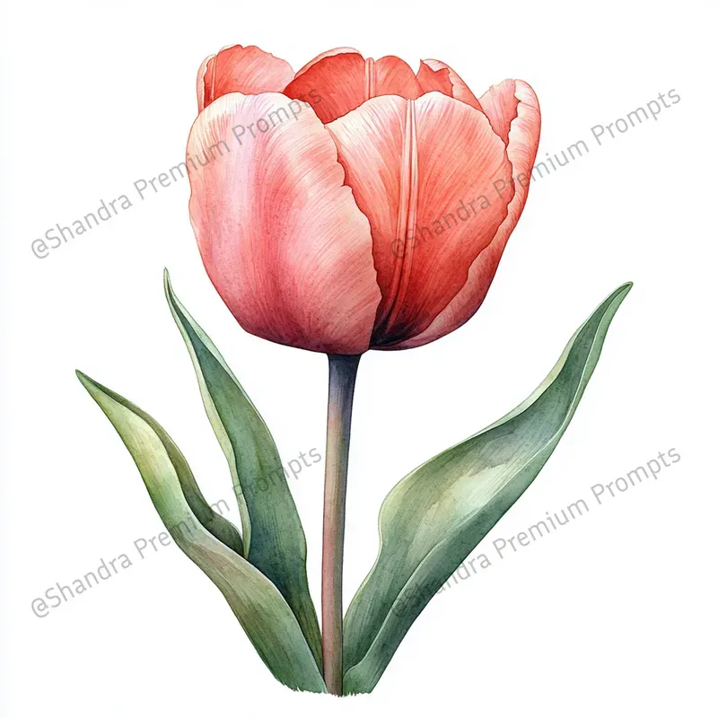 Realistic Spring Flowers In Watercolors