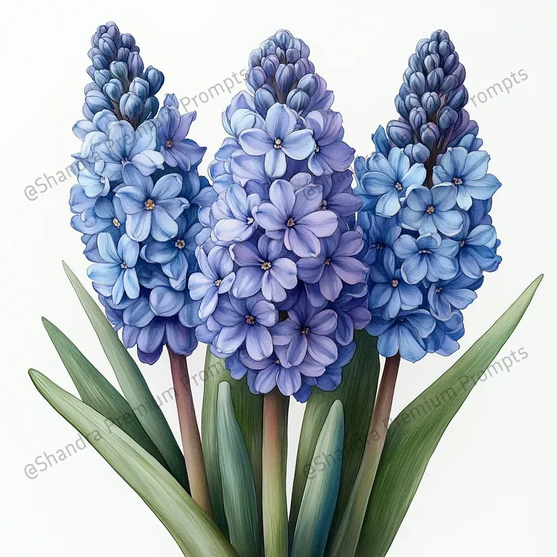 Realistic Spring Flowers In Watercolors