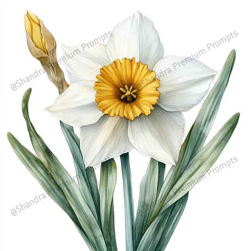 Realistic Spring Flowers In Watercolors