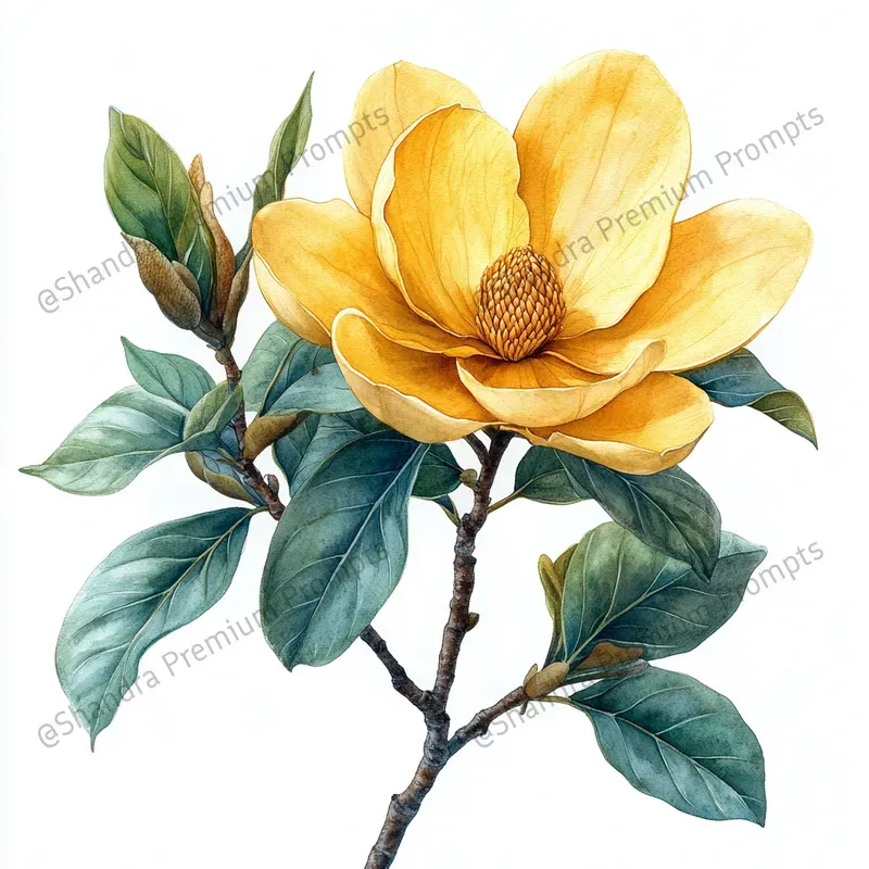 Realistic Spring Flowers In Watercolors
