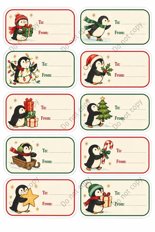 Christmas Gift Tag Sticker Sheets
