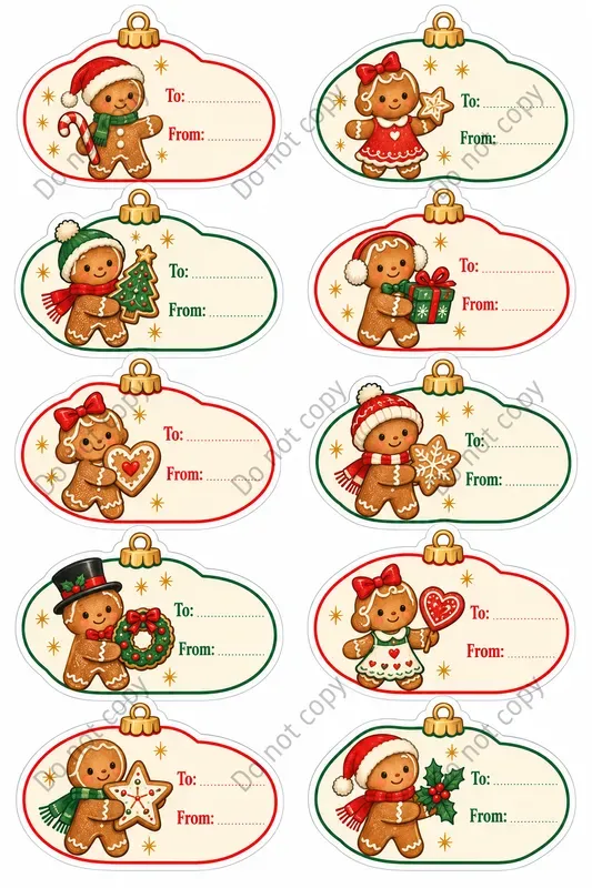 Christmas Gift Tag Sticker Sheets