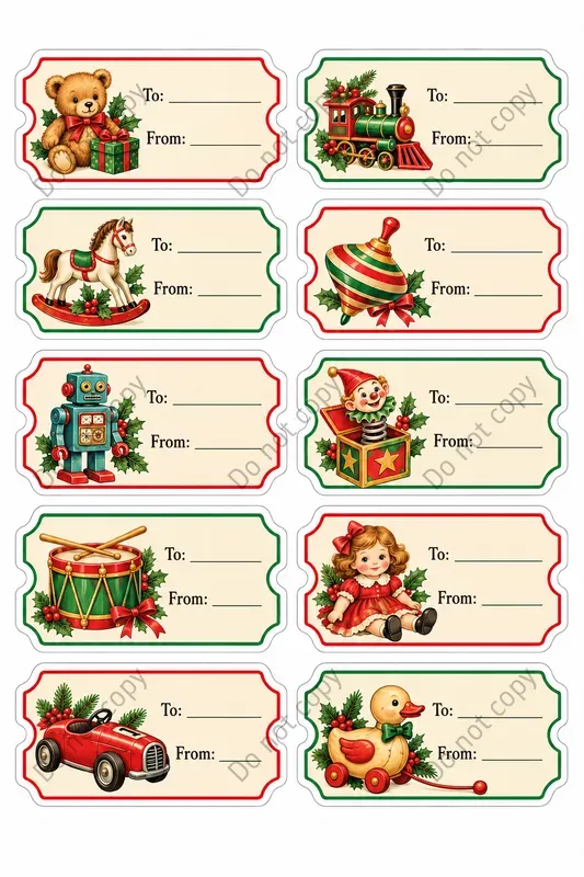 Christmas Gift Tag Sticker Sheets