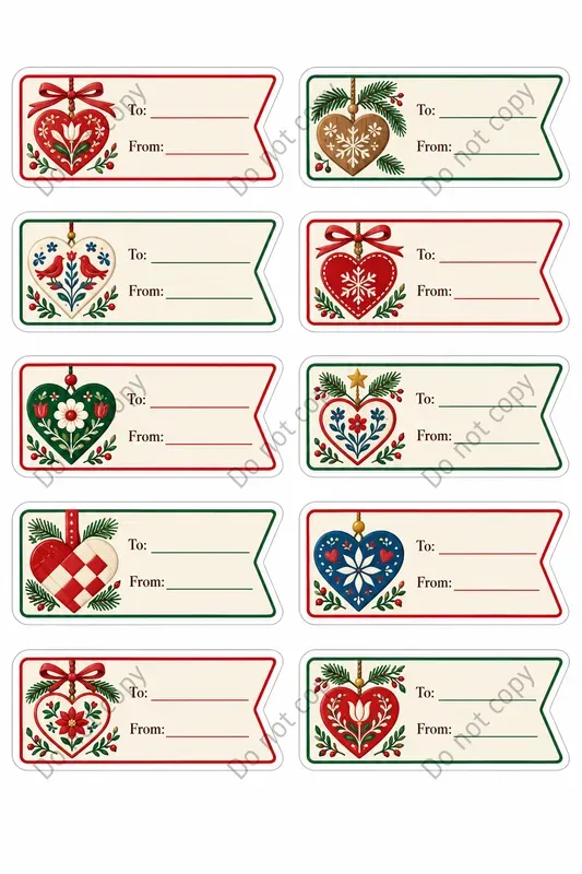 Christmas Gift Tag Sticker Sheets