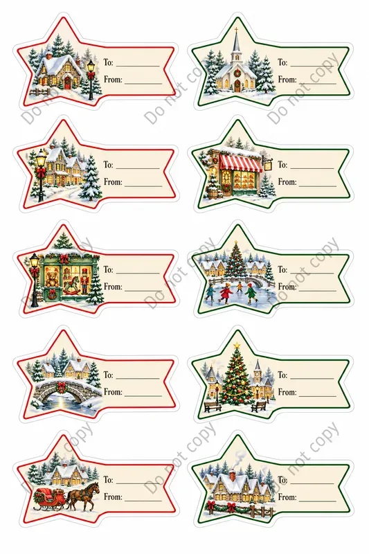 Christmas Gift Tag Sticker Sheets