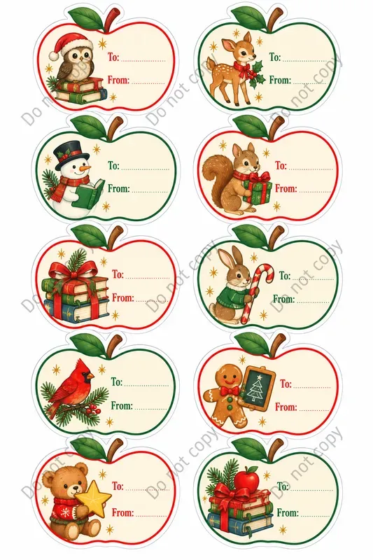 Christmas Gift Tag Sticker Sheets