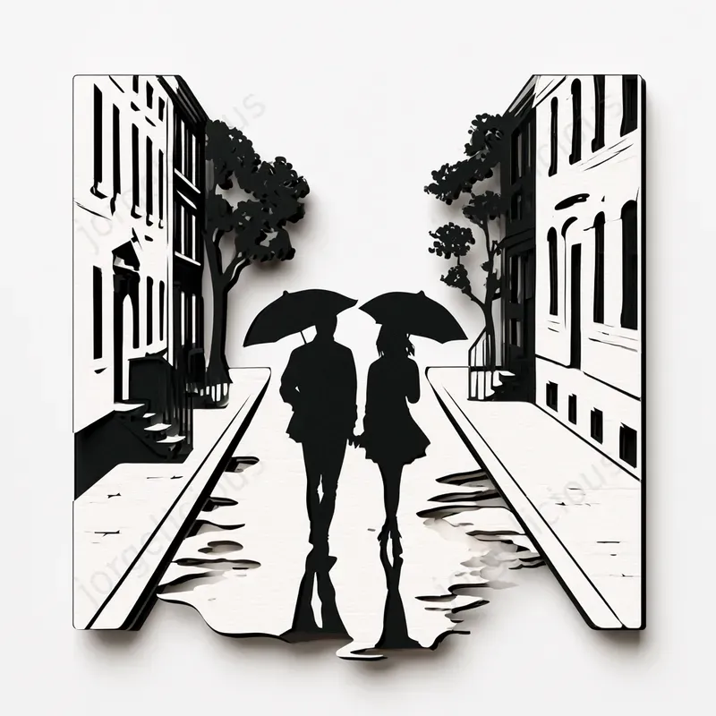 Papercut Silhouette Illustrations
