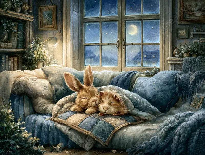 Cozy Bedtime Storybook Illustrations