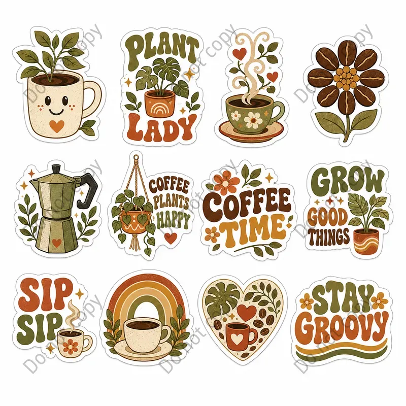 Retro Groovy Sticker Sheets