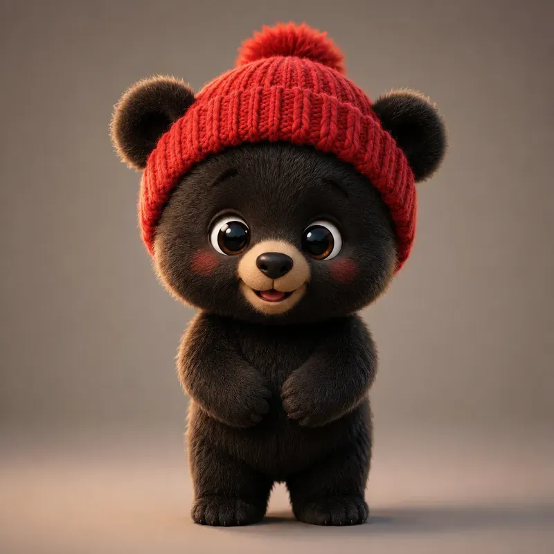 Adorable Black Animal Hat Characters