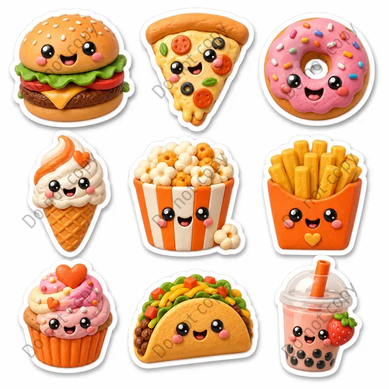 3D Clay Emoji Sticker Sheets