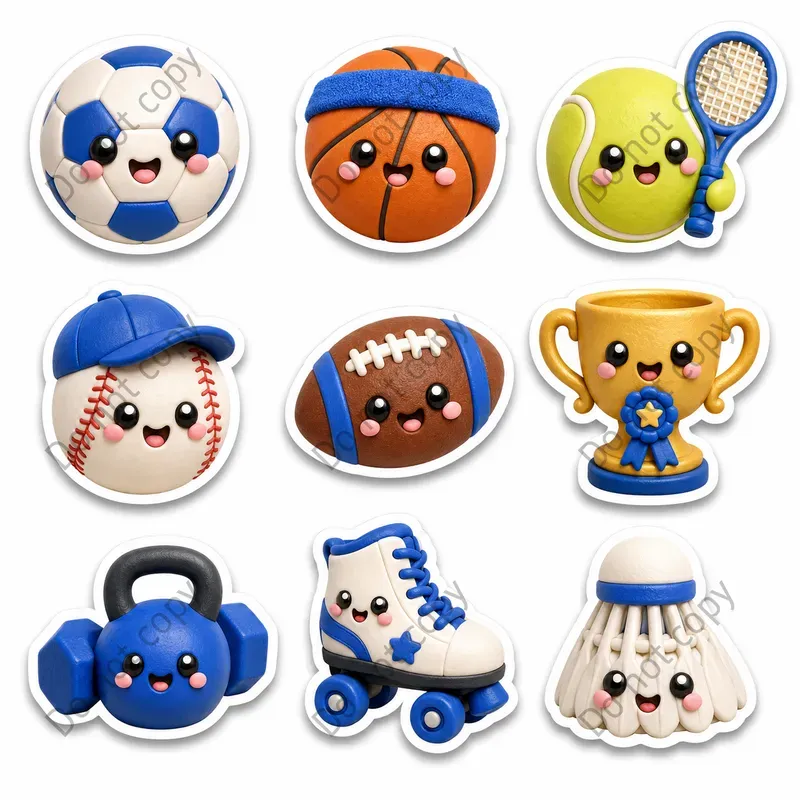 3D Clay Emoji Sticker Sheets