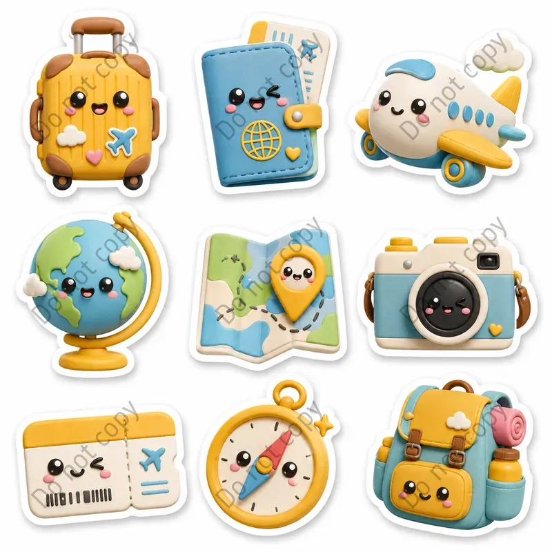 3D Clay Emoji Sticker Sheets