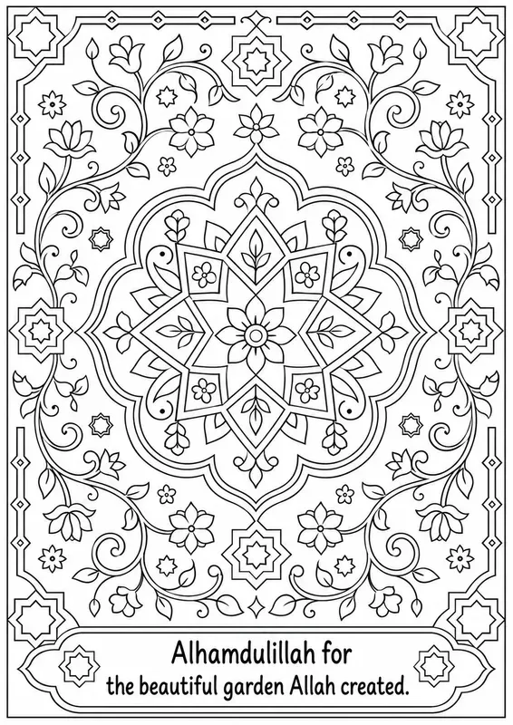 Halal Nature Gratitude Coloring Pages