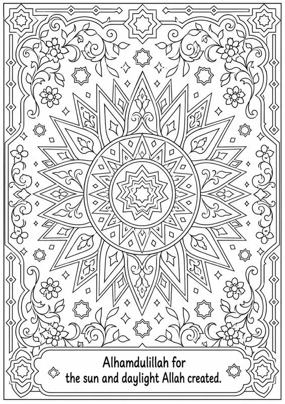 Halal Nature Gratitude Coloring Pages
