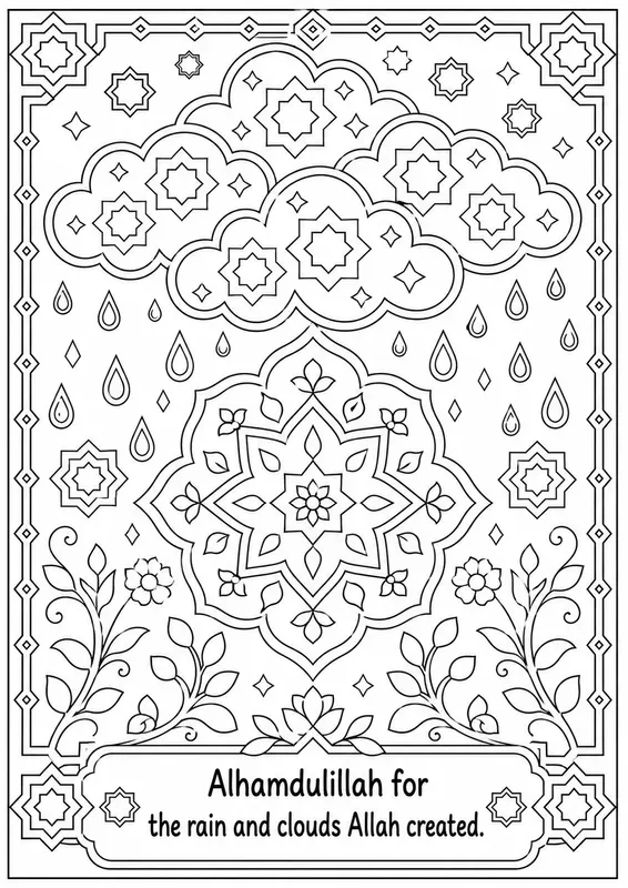 Halal Nature Gratitude Coloring Pages