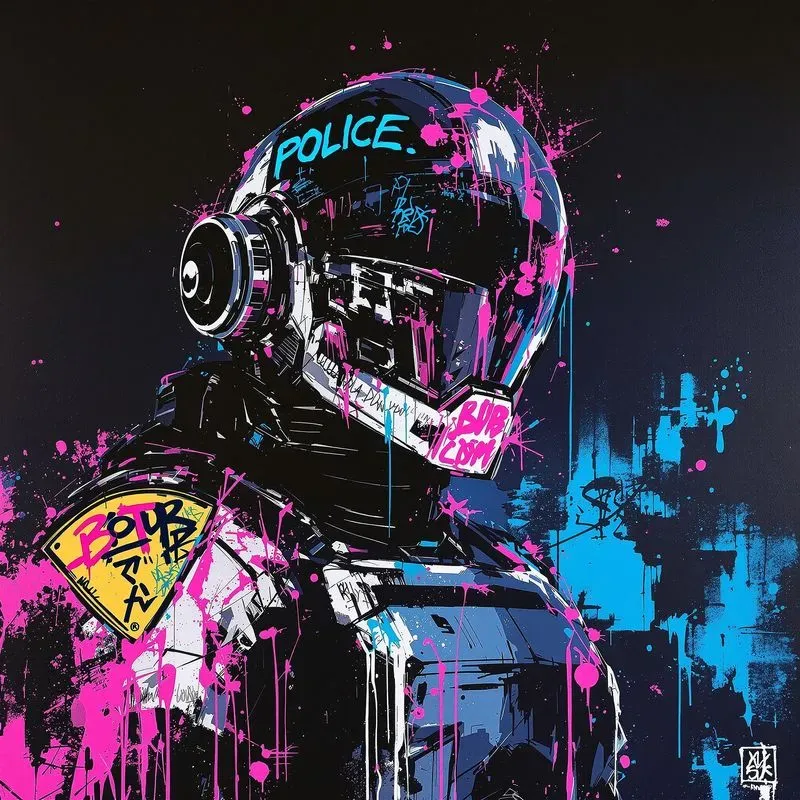 Abstract Neon Graffiti Cyberpunk Designs