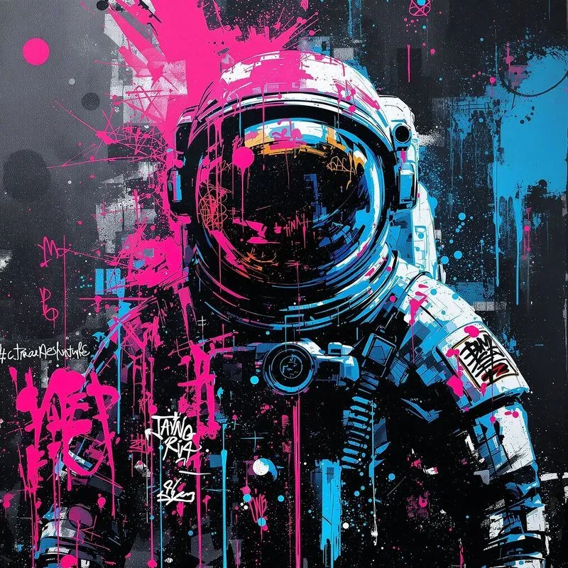 Abstract Neon Graffiti Cyberpunk Designs