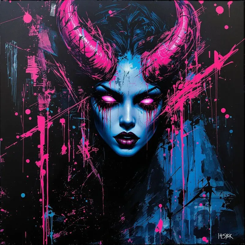 Abstract Neon Graffiti Cyberpunk Designs