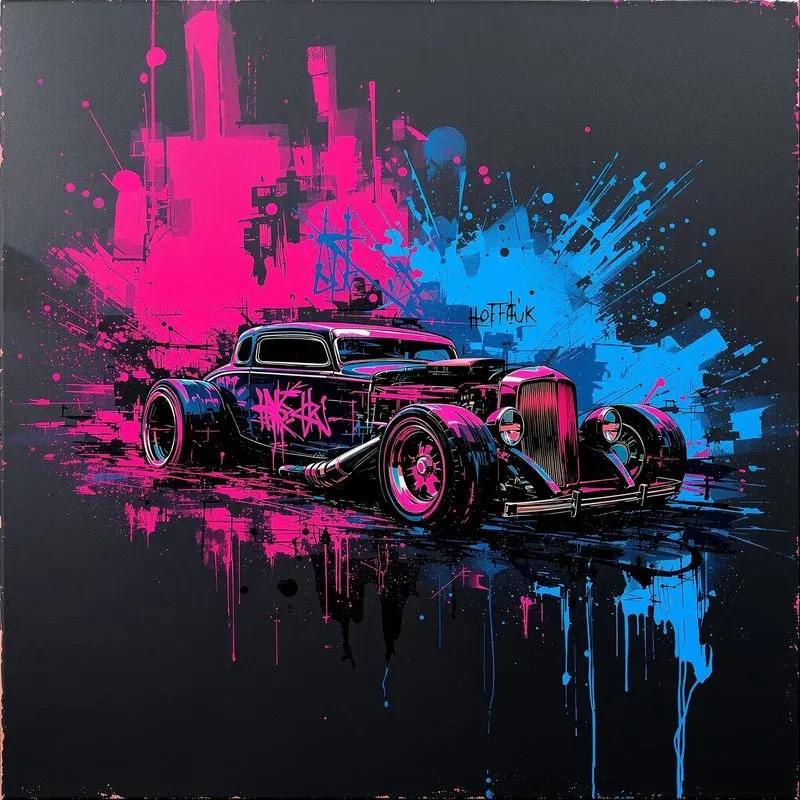 Abstract Neon Graffiti Cyberpunk Designs
