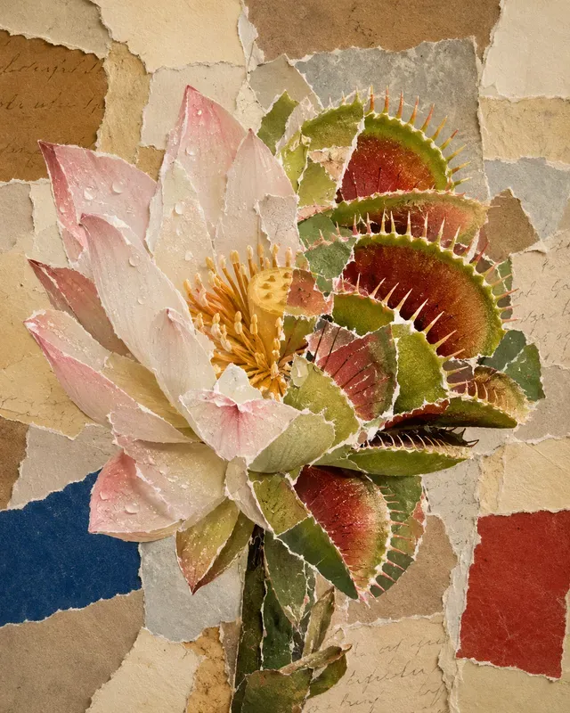 Torn Paper Dual Fusion Collage Art