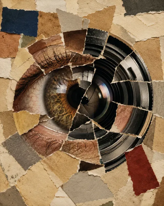 Torn Paper Dual Fusion Collage Art