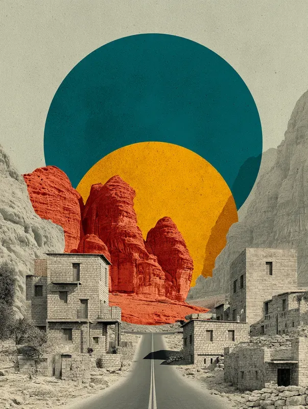 Retro Muted Landscape Poster Art