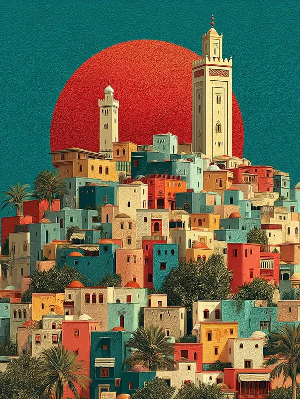 Retro Muted Landscape Poster Art