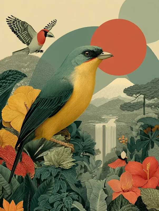 Retro Muted Landscape Poster Art