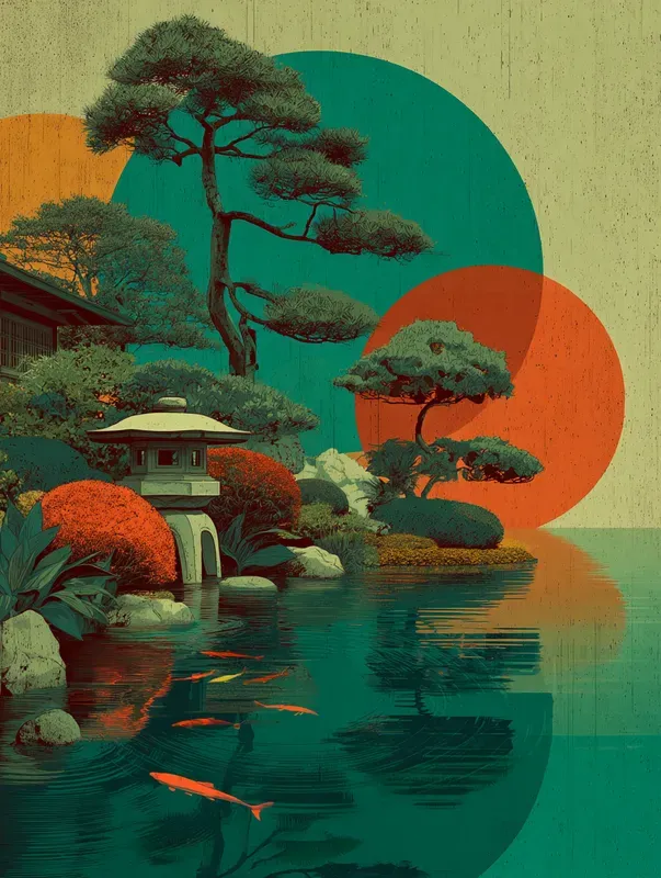 Retro Muted Landscape Poster Art