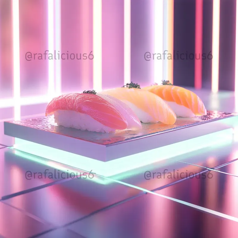 Futuristic Minimalist Food Vibrant & 8k