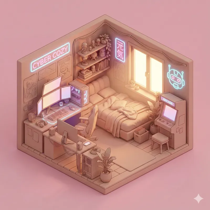 Cute Isometric 3D Rooms