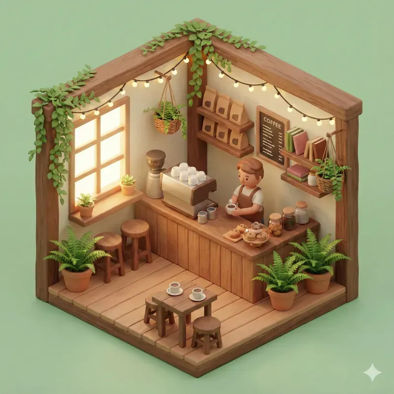 Cute Isometric 3D Rooms