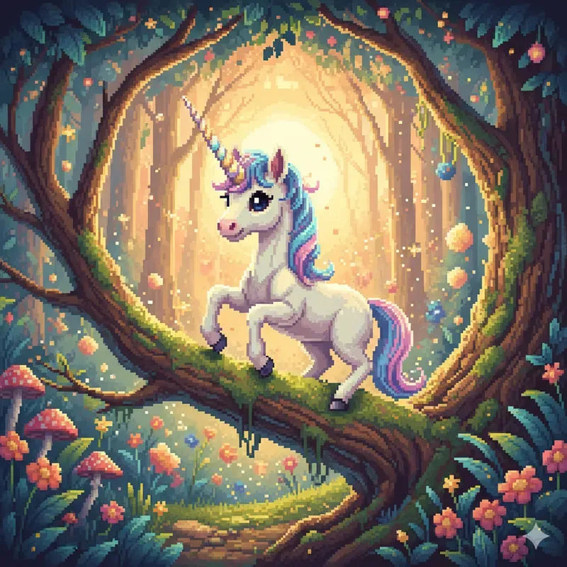 Whimsical Pixel Fantasy Portraits