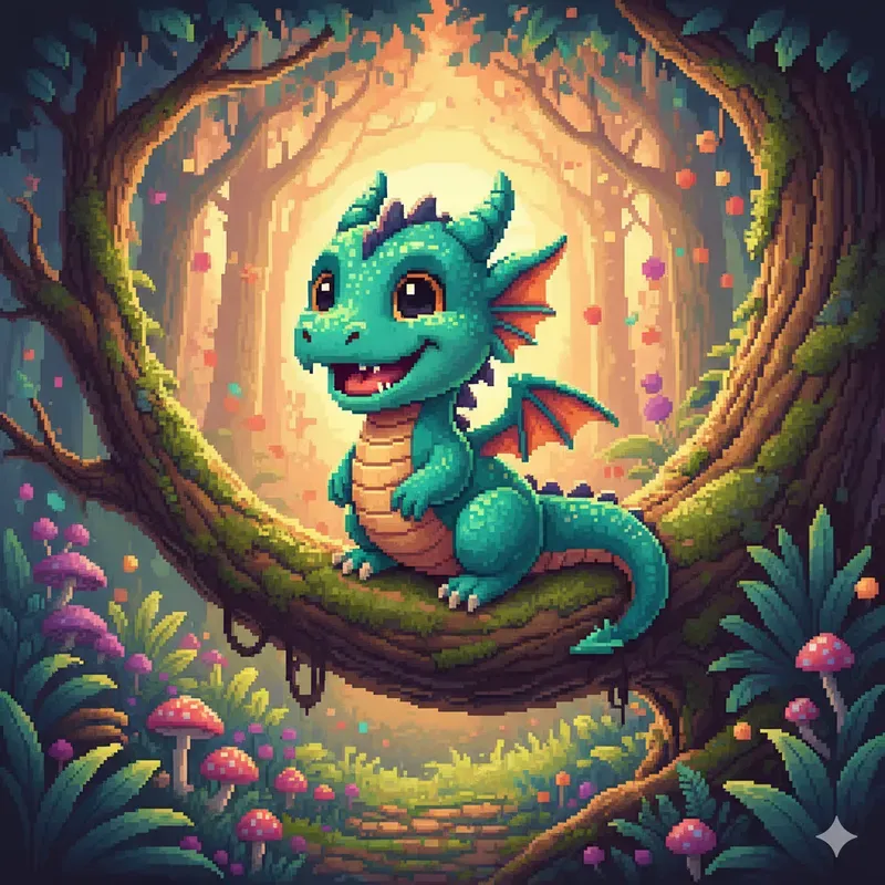Whimsical Pixel Fantasy Portraits