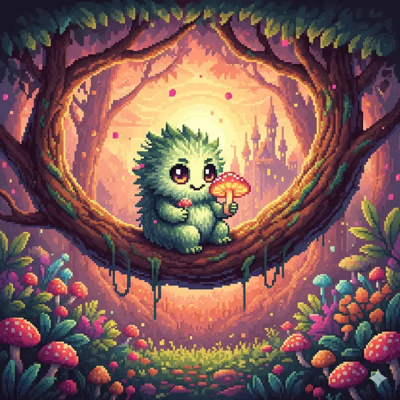 Whimsical Pixel Fantasy Portraits