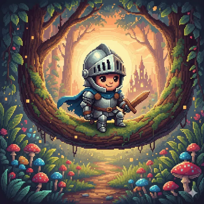 Whimsical Pixel Fantasy Portraits