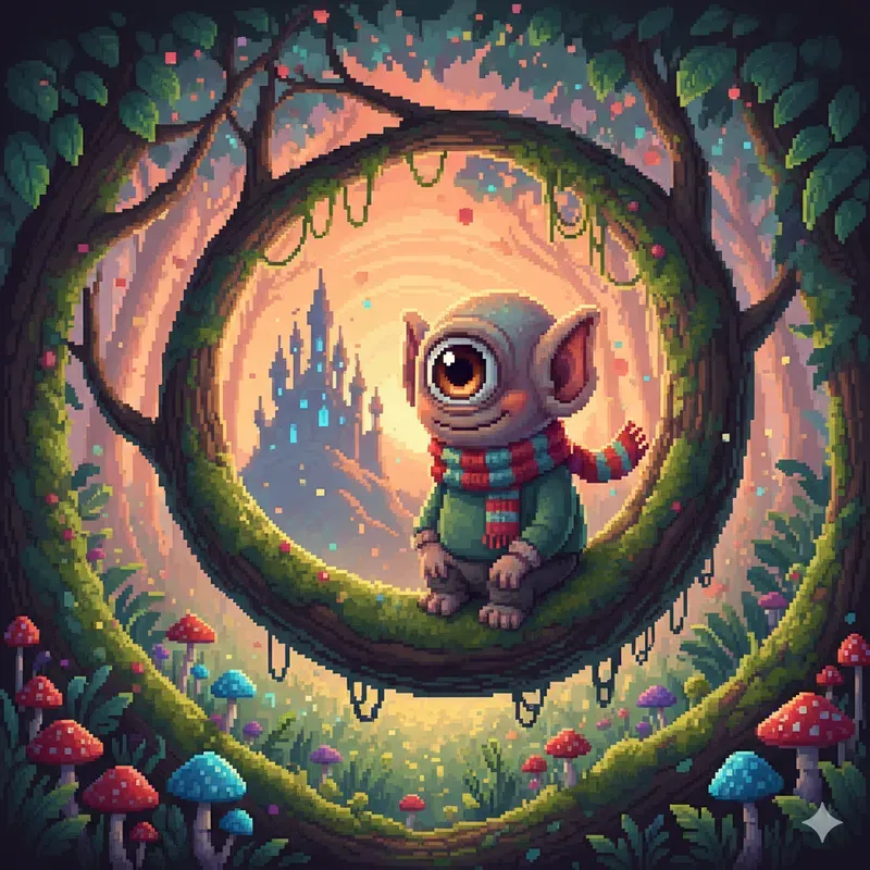 Whimsical Pixel Fantasy Portraits