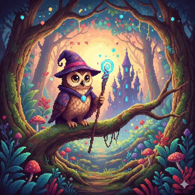 Whimsical Pixel Fantasy Portraits