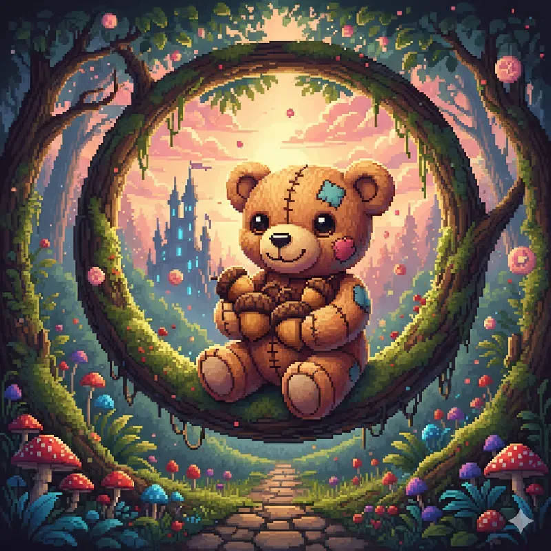 Whimsical Pixel Fantasy Portraits