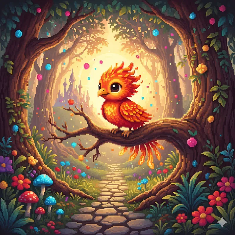 Whimsical Pixel Fantasy Portraits
