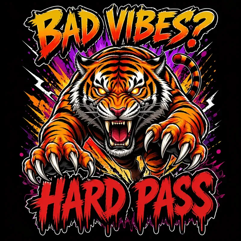Bad Vibes Hard Pass Aggressive Animals