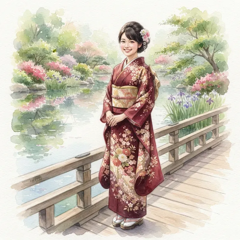 Japanese Kimono Watercolor Collections