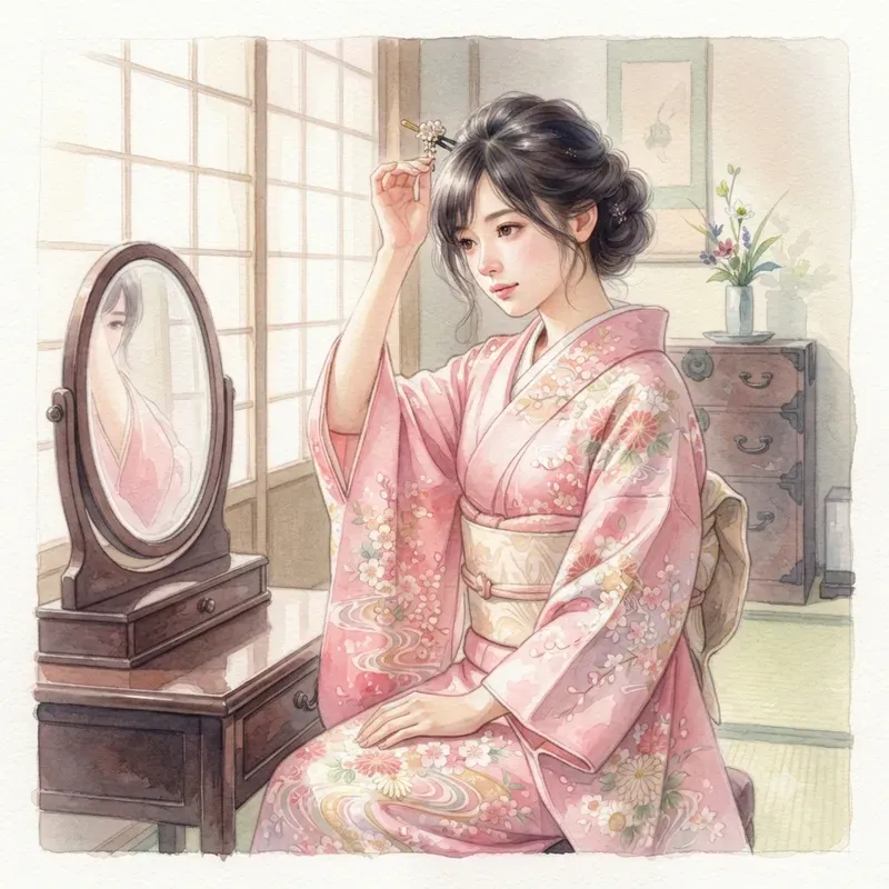 Japanese Kimono Watercolor Collections