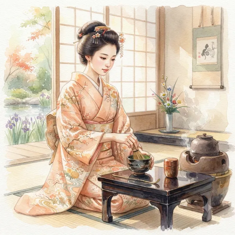 Japanese Kimono Watercolor Collections