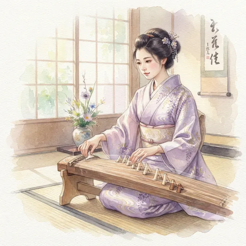 Japanese Kimono Watercolor Collections
