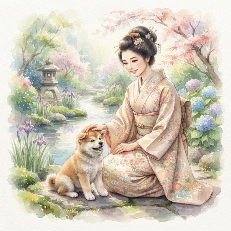 Japanese Kimono Watercolor Collections