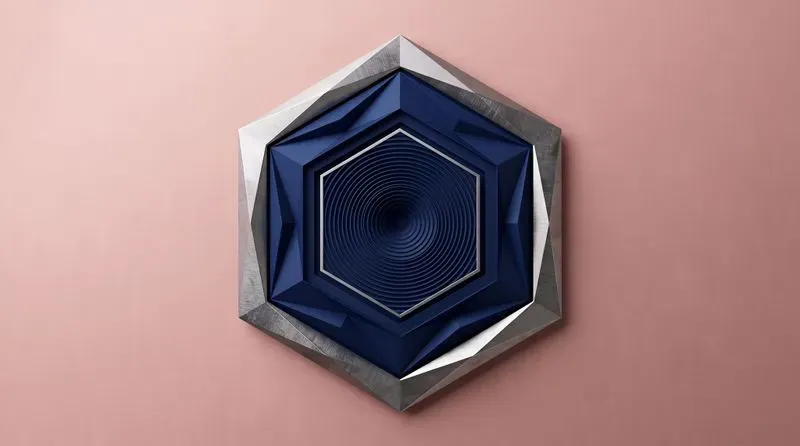 Minimalist Mint Charcoal 3D Hexagons
