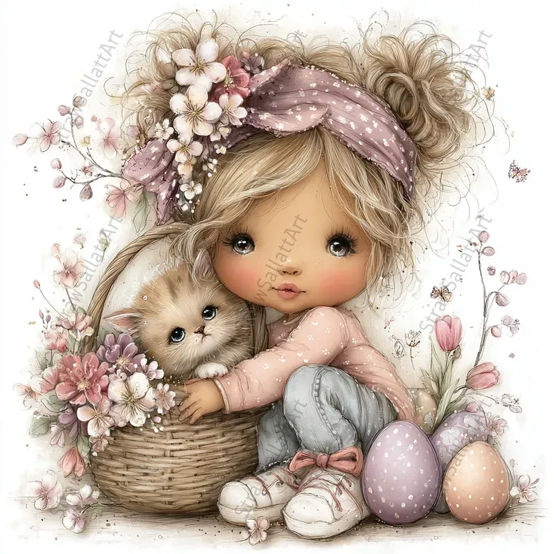 Sweet Easter Characters Tshirt Cliparts